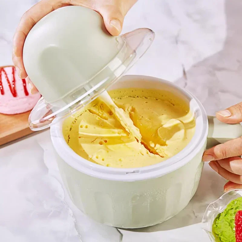 Máquina para hacer helados recargable, 500ml, pequeña máquina de servicio suave de helado casero, maquinas para hacer helados
