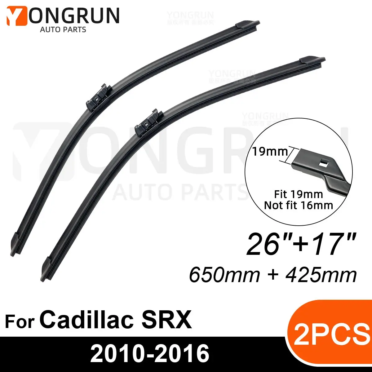 

Front Wipers For Cadillac SRX 2010-2016 Wiper Blade Rubber 26"+17" Car Windshield Windscreen Accessories2011 2012 2013 2014 2015