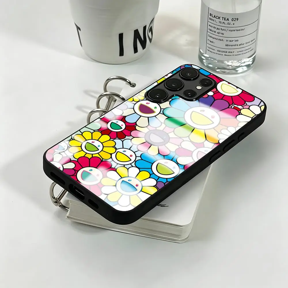 Sunflower japan Painting M-Murakami Phone Case For Samsung S26 S25 S24 S23 S22 S21 S20 Plus Ultra Note20 Glass Magnetic Case view 4