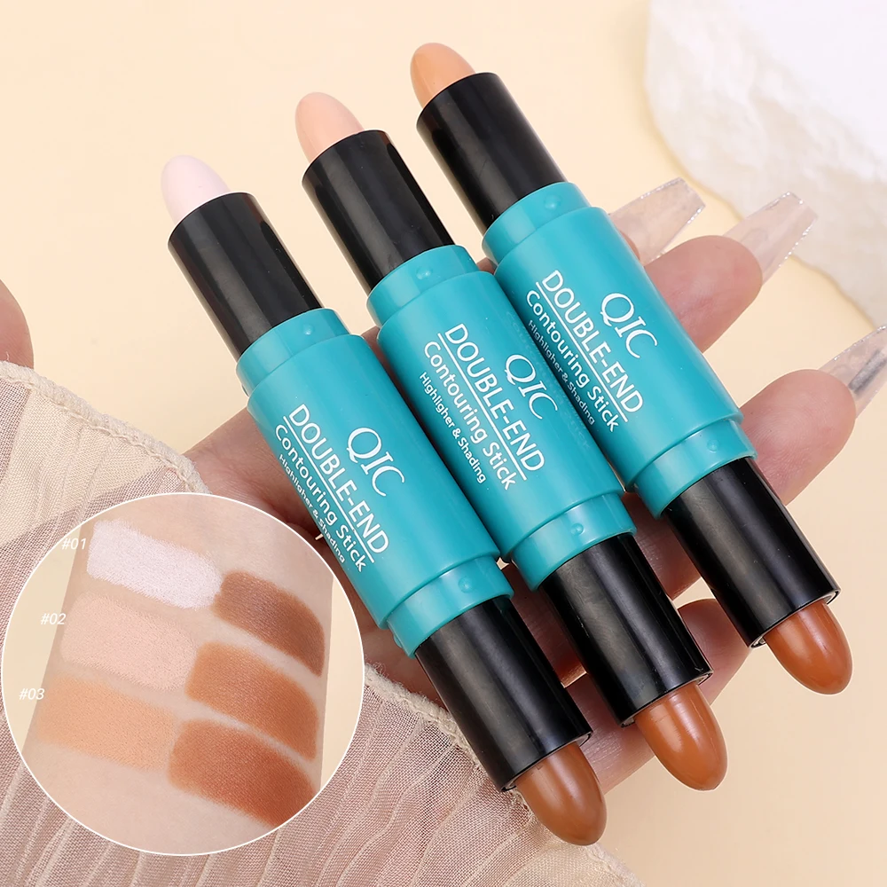 3D Contouring Bronzer Pen Face Makeup Waterproof Lasting Double-ended  Silky Smooth Easy To Wear Matte Shaping Contouring Stick