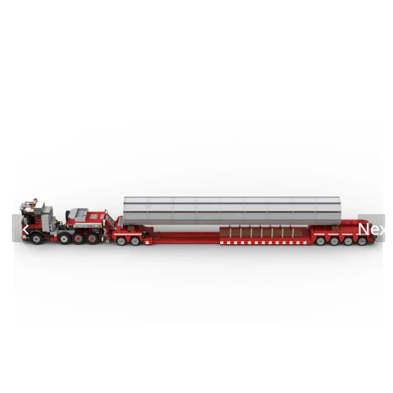 MOC-155095New 8x4 trator semi-caminhão, com carregadeira baixa europeia retrátil 1464 peças blocos de construção brinquedo presente para aniversário de meninos
