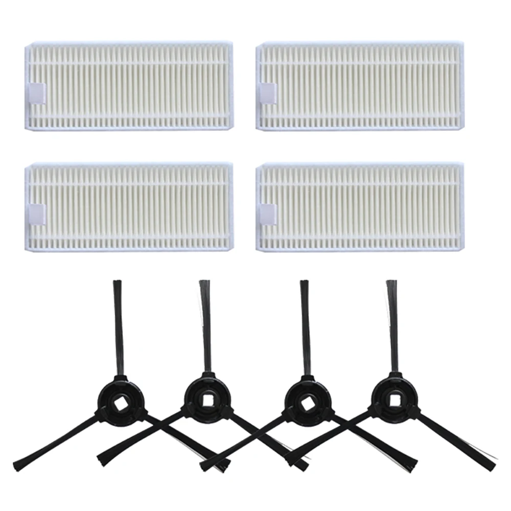 For Lefant M520/M501 Replacement Parts Washable 4 HEPA Filters+4 Side Brushes Accessories Kit for Robot Vacuum Cleaners