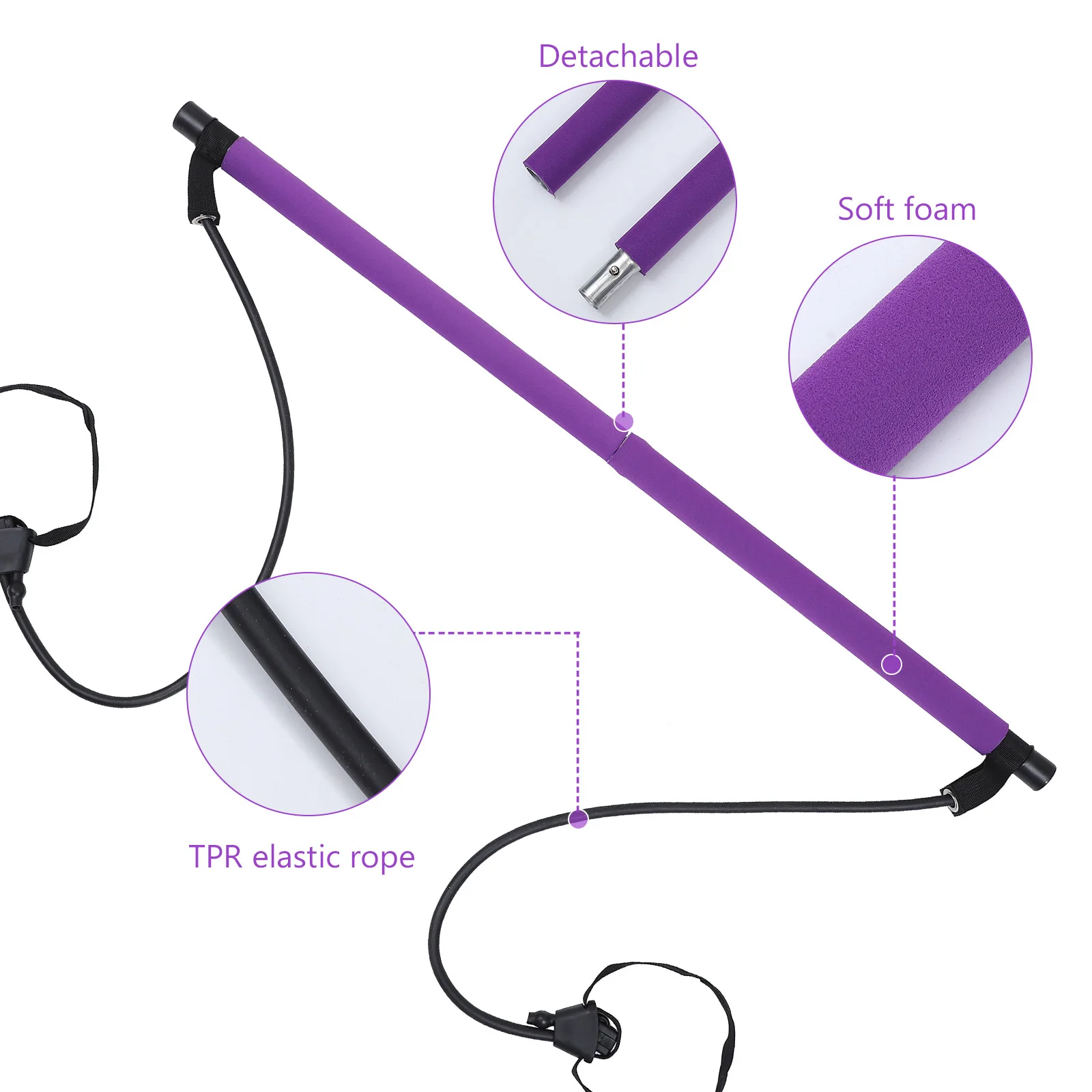 

Pilates Fitness Bar Adjustable Resistance Bands Compact Yoga Stick For Arm Leg Toning Body Shaping Exercise Equipment