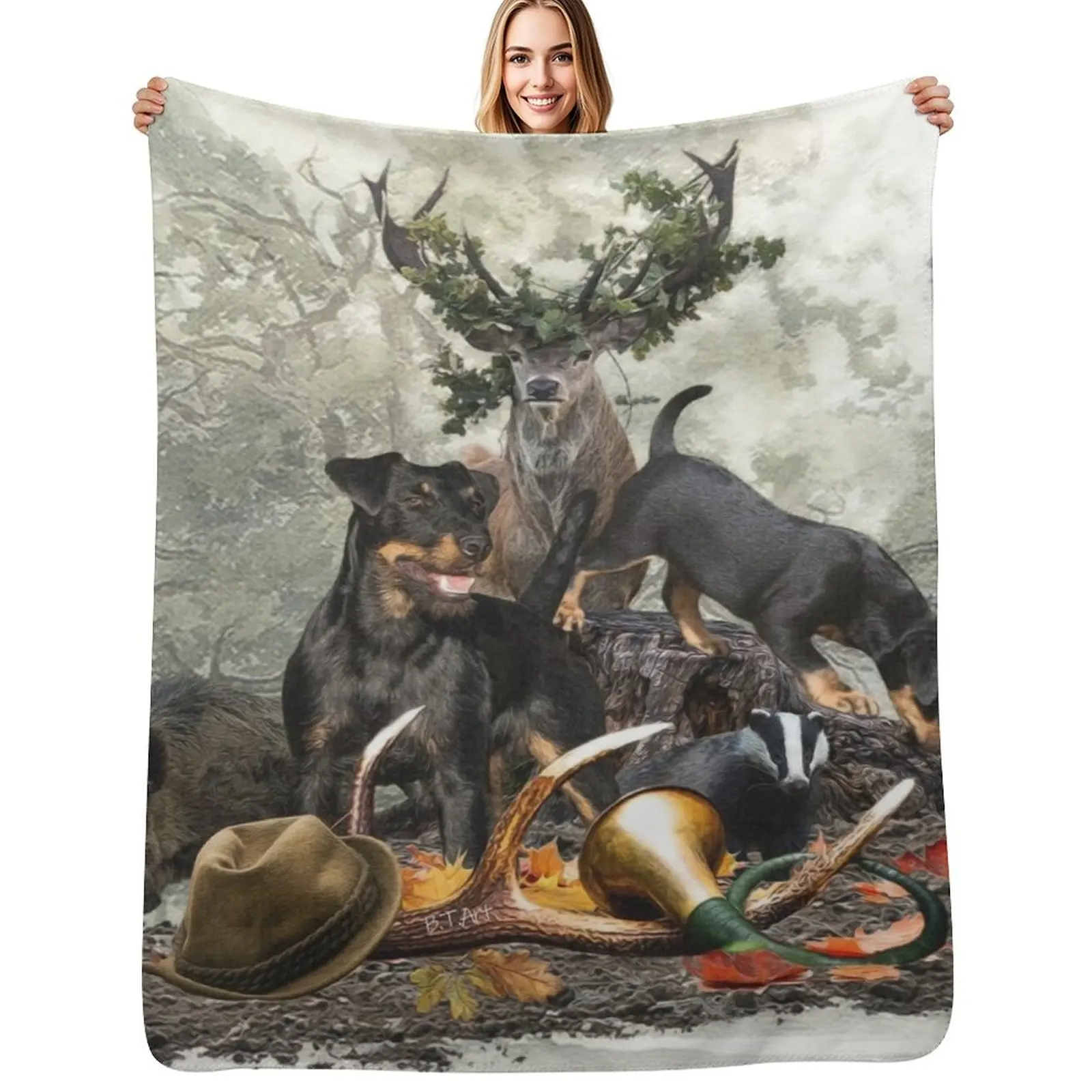 

Jagdterriers , Hunting dog Art Throw Blanket Extra Large Throw warm winter Blankets For Sofas Blankets