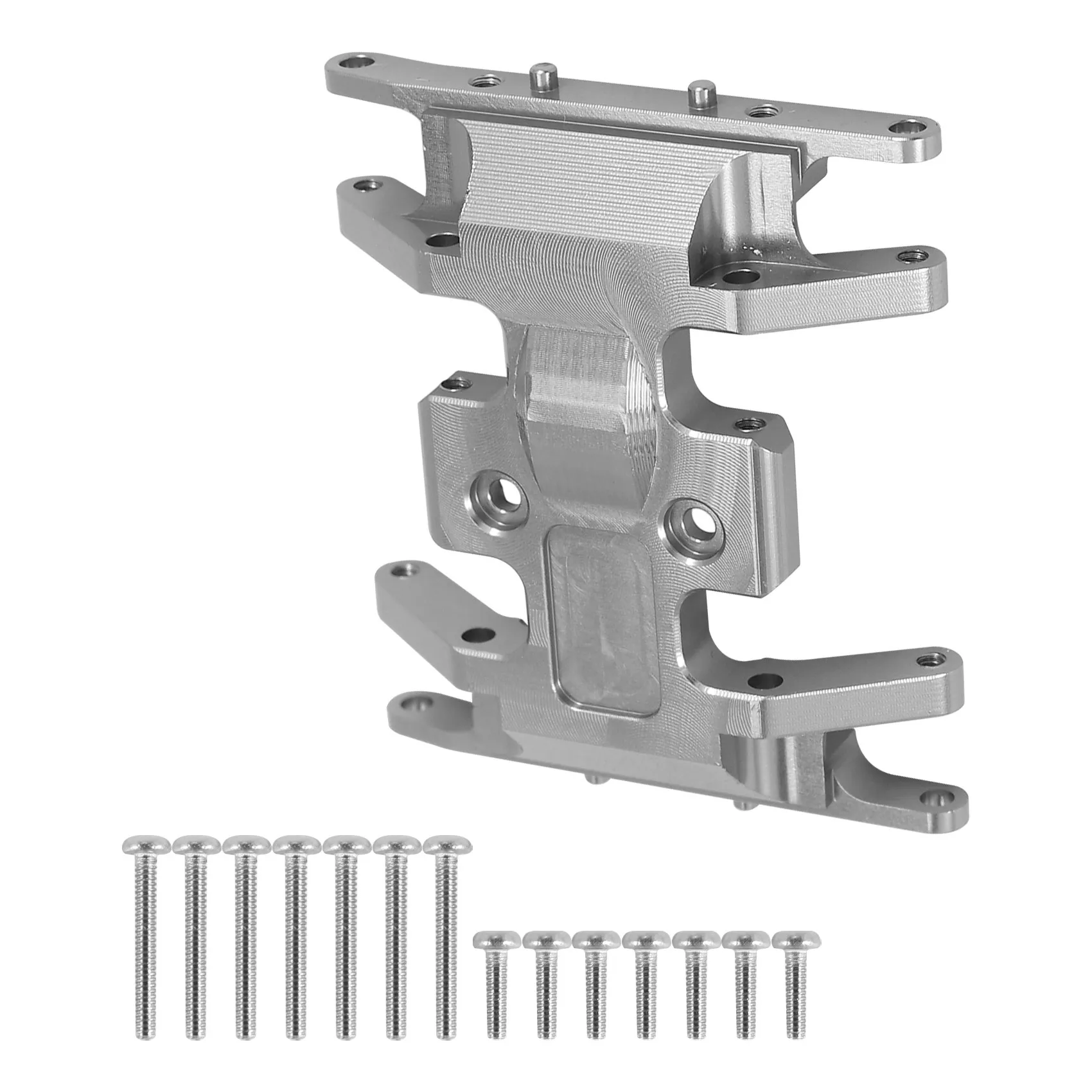 Voor Axiale Scx24 90081 1/24 Rc Crawler Auto Metalen Versnellingsbak Mount Basis Transmissie Houder Skid Plaat Upgrade Onderdelen, Zilver