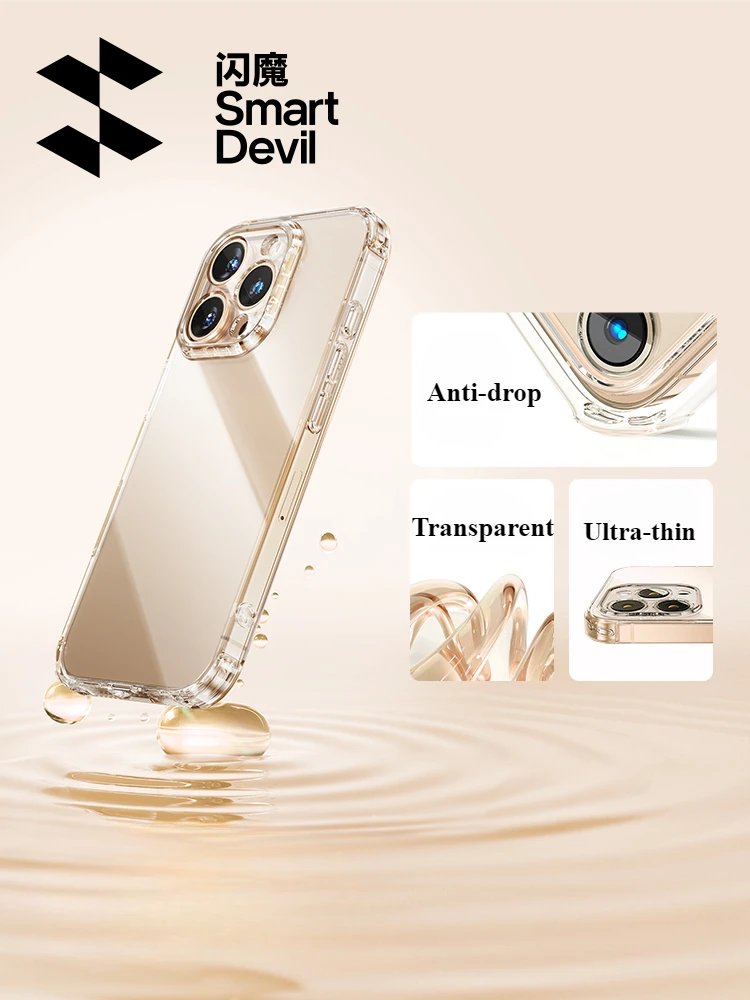 SmartDevil Transparent Phone Case for iPhone 16 Pro Max 16 Pro Soft Silicone Back Cover for iPhone 16 Anti-Fingerprint Anti-drop