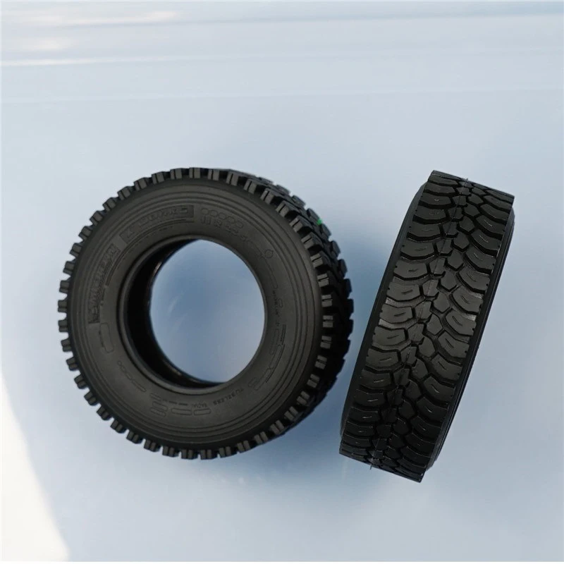 2 Rubber Gravel Tires for 1/14 Tamiya RC Truck Car Scania 770S BENZ 3363 VOLVO FH16 MAN Diy Parts Toys