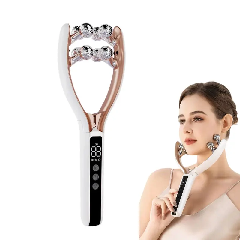 

Массажер для лица V-образной формы, лифтинг-ролик, микротоковая терапия EMS, терапия красным светом, вибрационное устройство для похудения лица, шеи, рук и ног