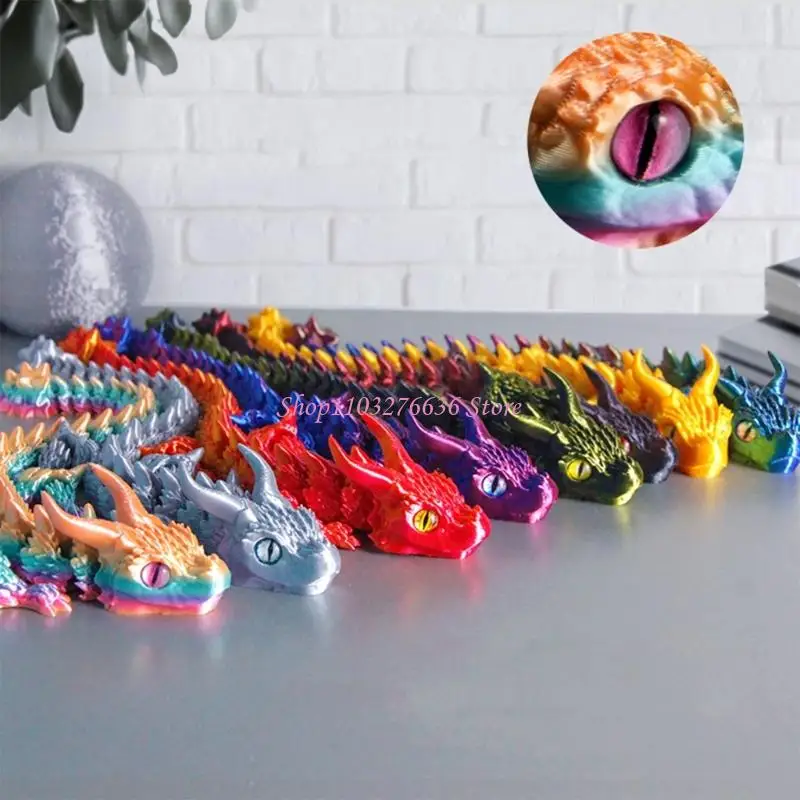 R6FD Dragón metálico inquietos juguete alivio estrés flexible para niños y adultos Diseño articulado portátil