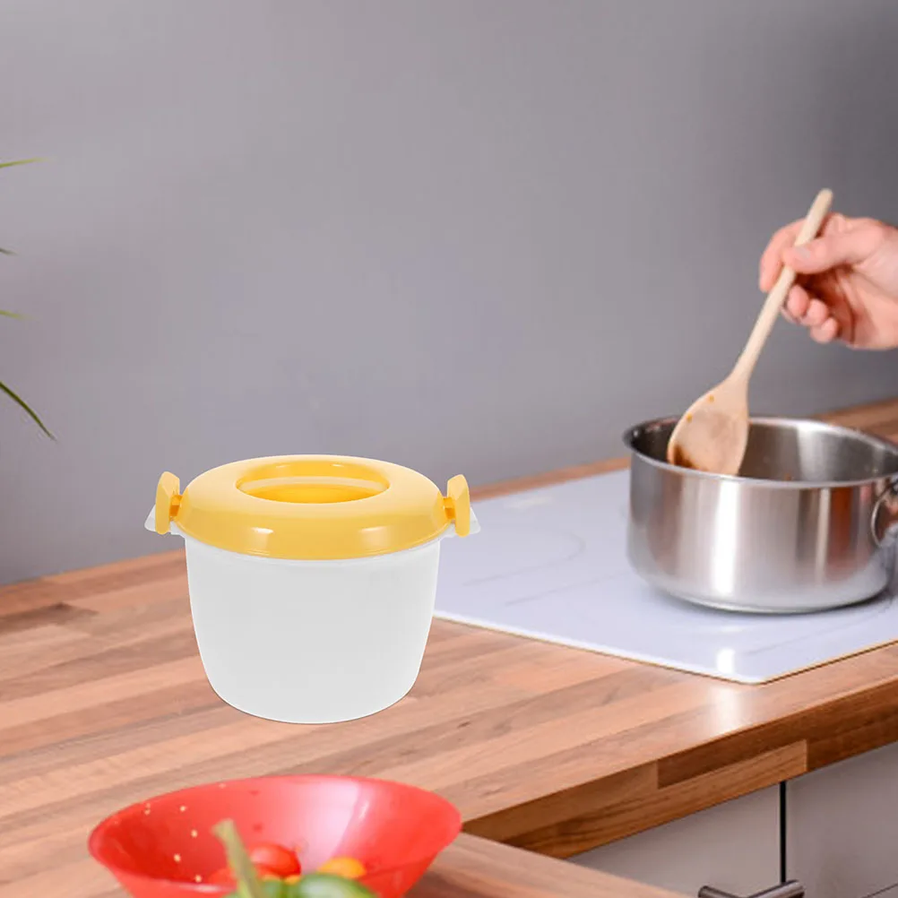 

1 set White Small Microwave Insulated Bento Rice Cooker Steamer Container Spoon Large Capacity Kitchen Gadgets for Home Office