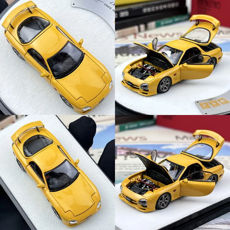 PGM  1:64 Mazda RX-7 FD3S Sports Car Simulation Full Open Limited 999pcs Edition Collection  Die-cast  Alloy car model