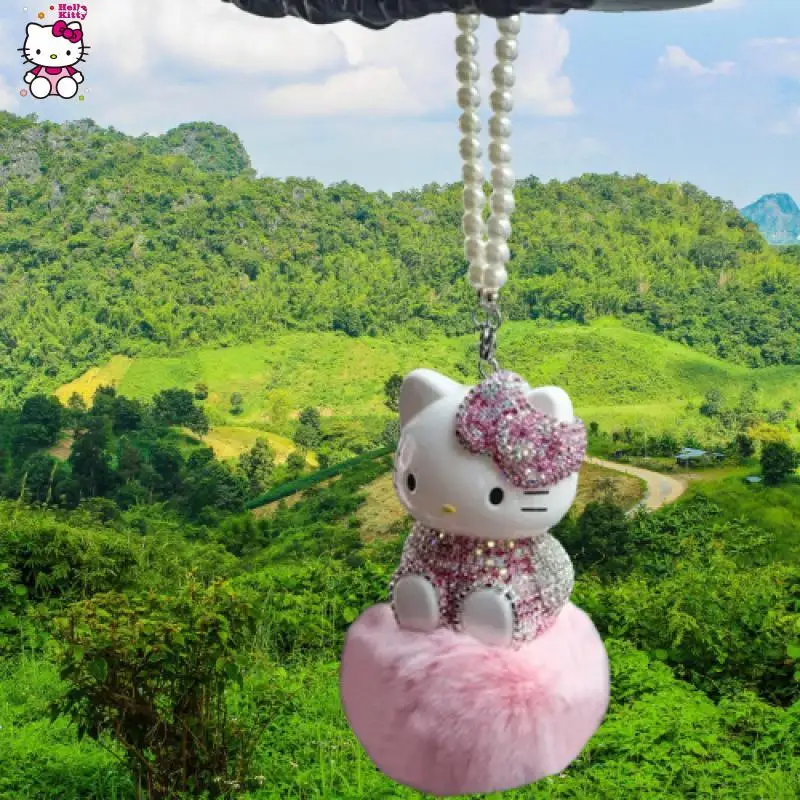 

Hello Kitty Sanrio Children Cart Hanging Bag Hanging Parts Pendant Decoration Hanging Cat Ornament Automobile Rear View Mirror
