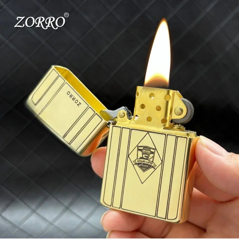 

ZORRO латунные резные защитные очки керосиновая зажигалка персонализированная ветрозащитная мужская зажигалка оптовая продажа аксессуары для курения