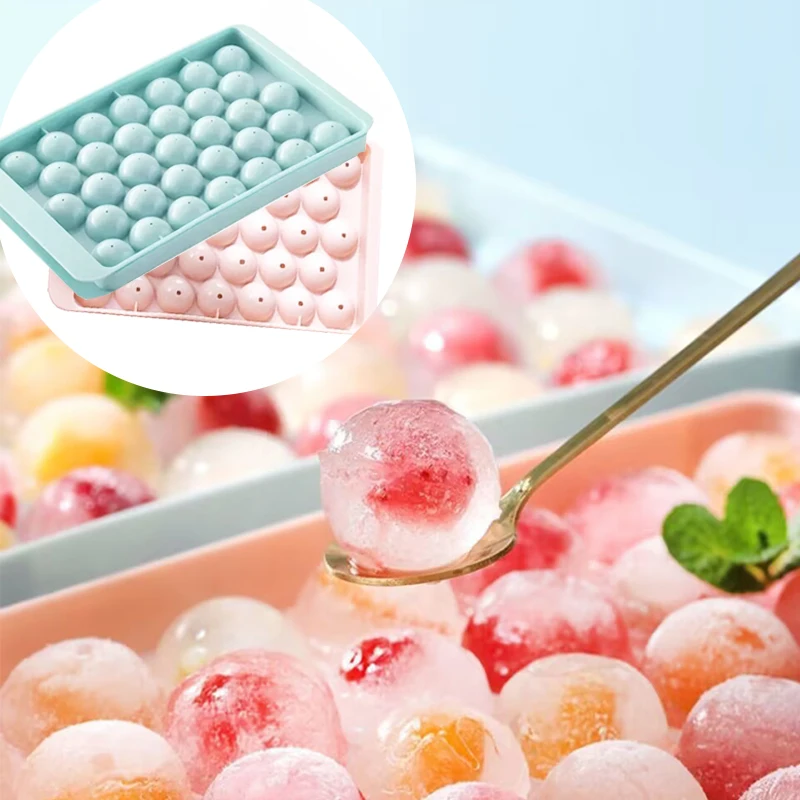 

Whiskey Ball Popsicle Ice Cube Tray With Lid Summer 3D Round Ice Boll Mold Lollipop Make Refrigerator Spherical Kitchen Tool DIY