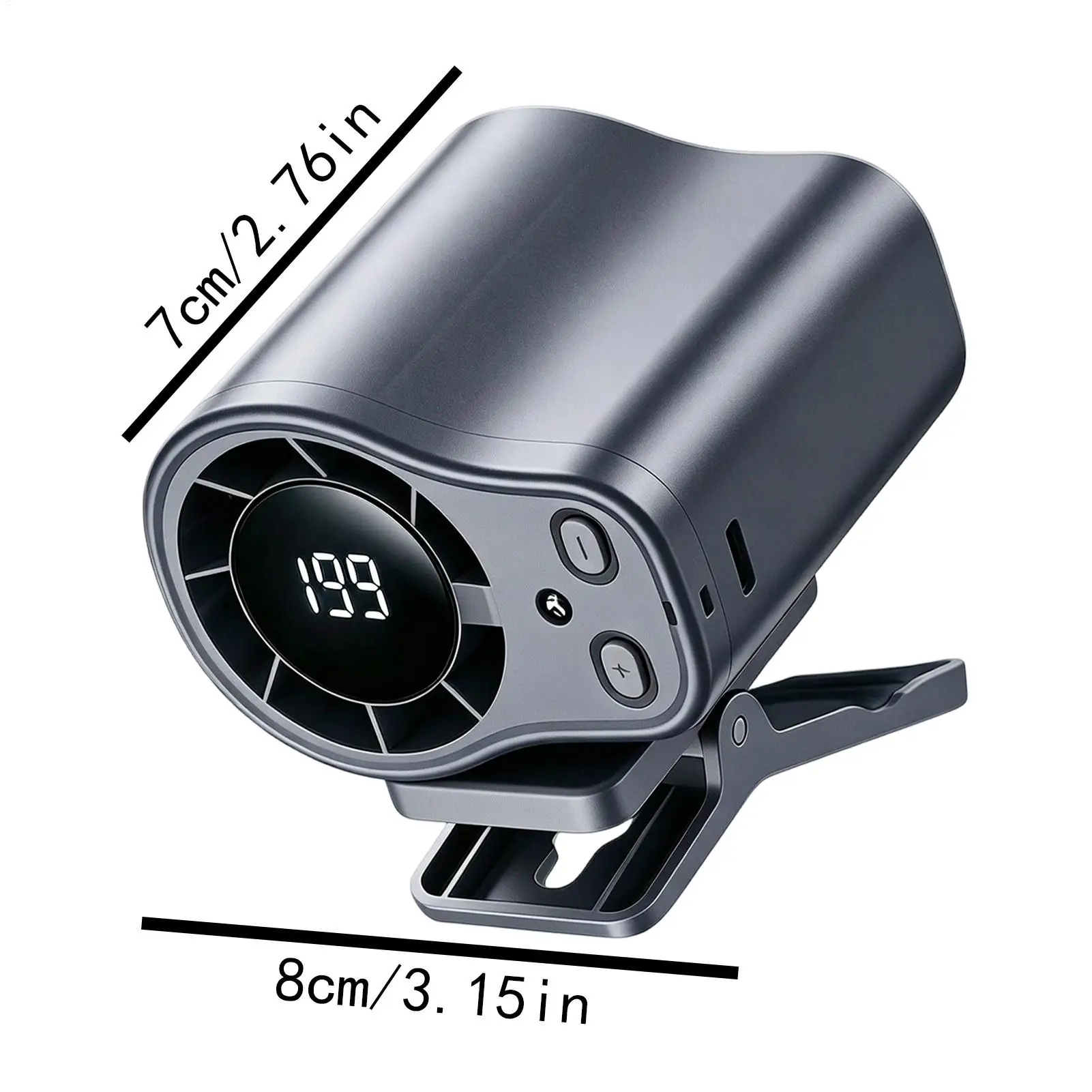 Car Fan Clip On Low Noise LED Display Clip On Fan for Cycling Traveling Fishing Camping Beach Road Trip Jobsite Men Women Youth
