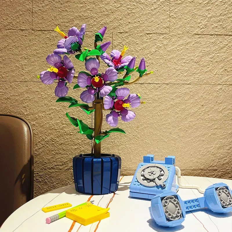 مجموعة BOTANICAI مجموعات مكعبات بناء زهرة الكركديه 10372 متوافقة مع Legoed مناسبة لهدايا عيد الميلاد، 660 قطعة #3