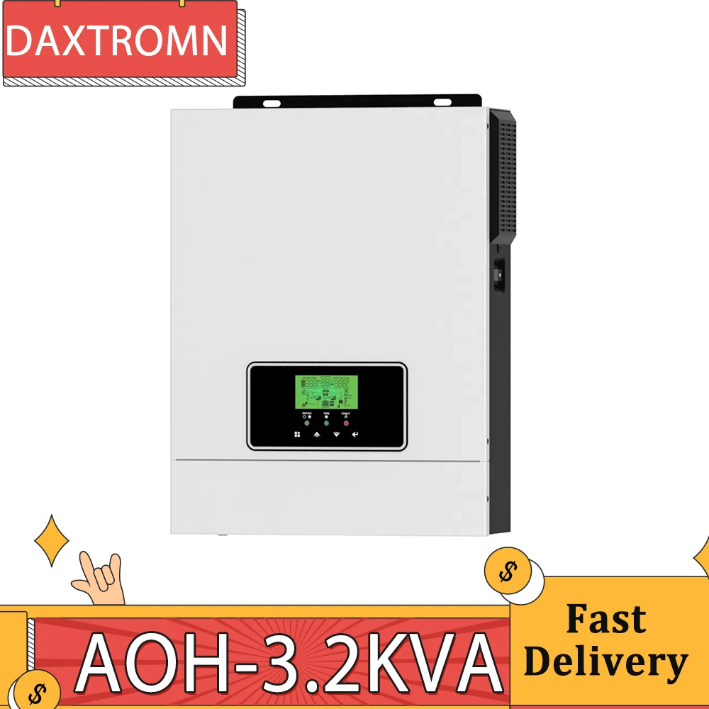 DAXTROMN POWER 3000W 3.2KVA Solar Inverter, Built-in 80A MPPT Solar Controller, 24V 230VAC 50/60HZ Hybrid System, 400VDC Input