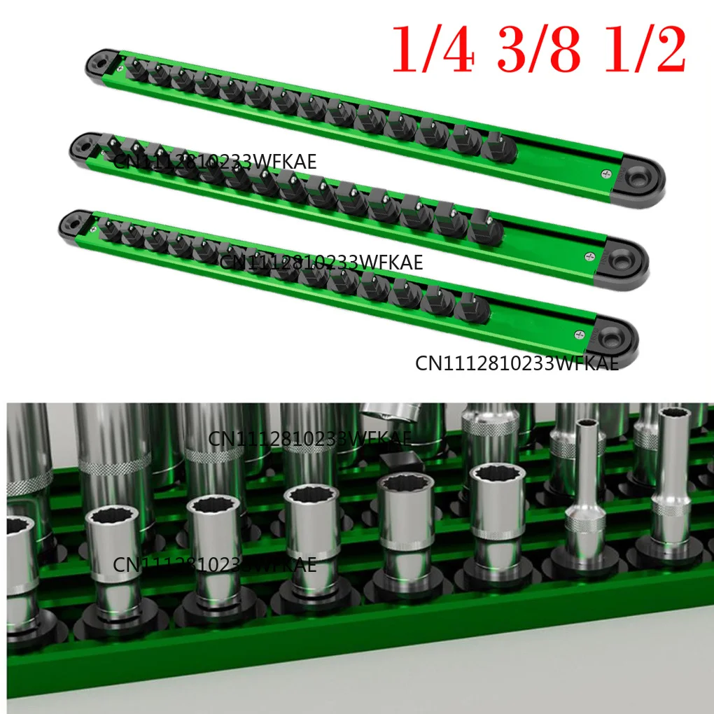 1pc 360° Swivel Magnetic Socket Organizer 1/4 3/8 1/2Inch Socket Clip Rail Holder Adjustable Storage Mountable Sliding Stand