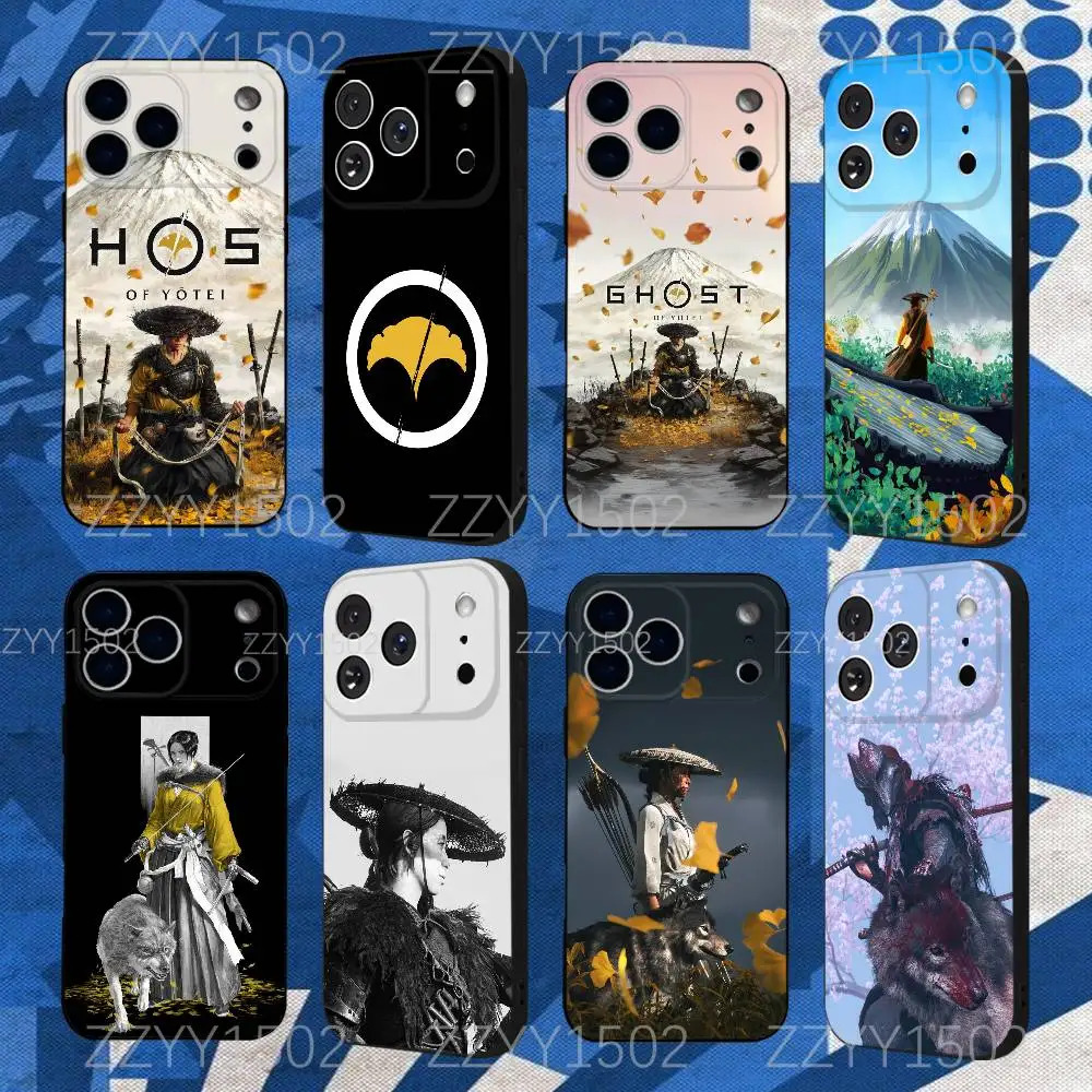 

G-Ghost Of Yotei Phone Case For iPhone 17,16,15,14,13,12,Pro,Max,Plus,E,SE4,Air,Mini Black Funda Shell