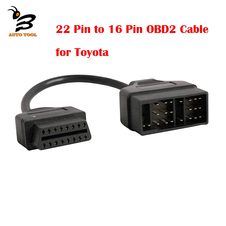 

New 22 Pin To 16 Pin OBD OBD2 Diagnostic Connector for Toyota 22PIN OBDII Cable Adapter Transfer 16Pin Plug