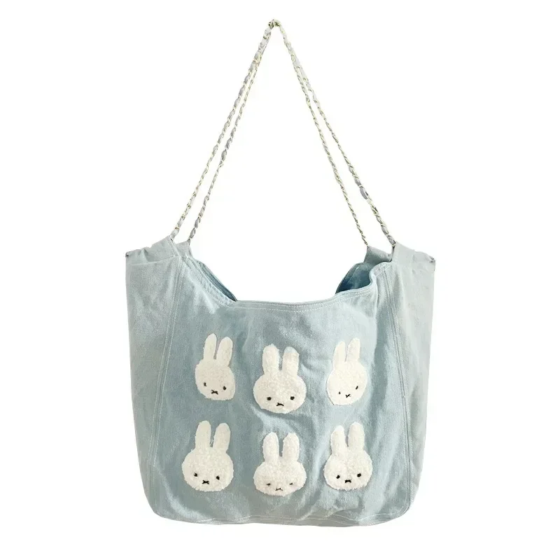 New Product Miffy Cowboy Canvas Chain Bag Square Shape Portable Single Shoulder Girl Student Inclined Shoulder Bag