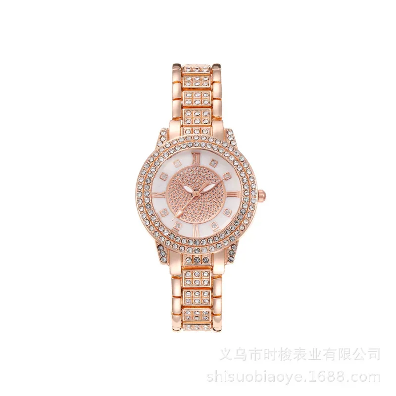 Women's Starry Rhinestone Ladies Watch Cornucopia Diamond Bracelet Business Quartz Watch Hip-hop Style Full Diamond Watch
