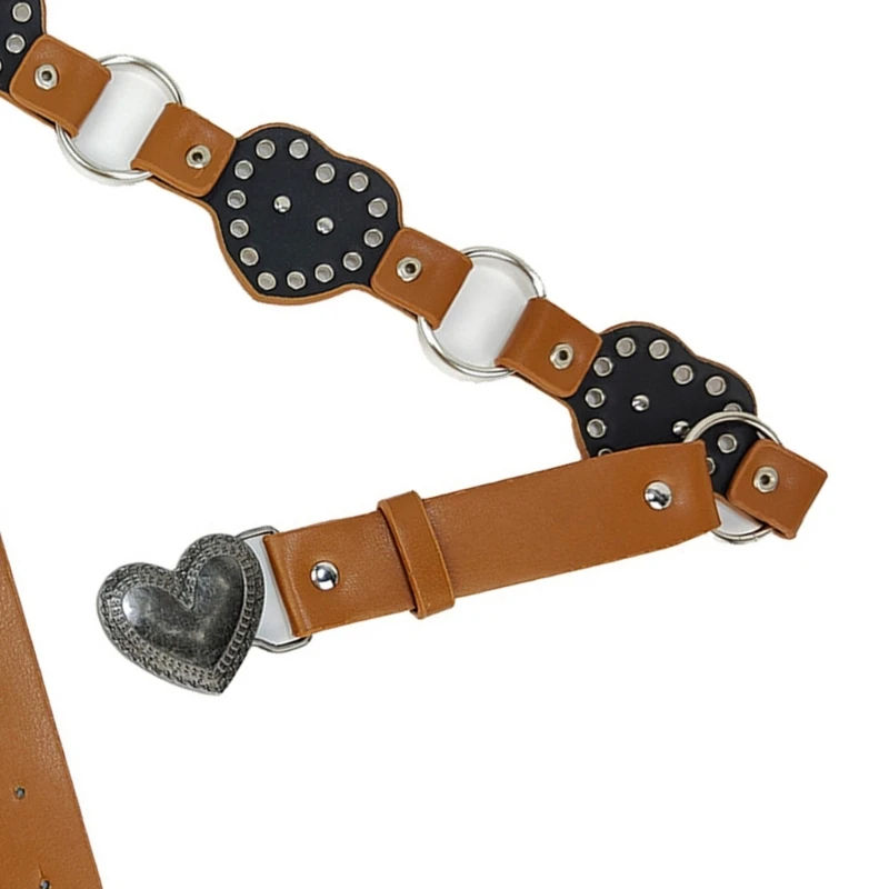 Y1UB Heart Waist Belt Chain with Grommet Party Costume Sexy Metallic Jewelry for Jeans Body Jewelry for Women Hot Girls