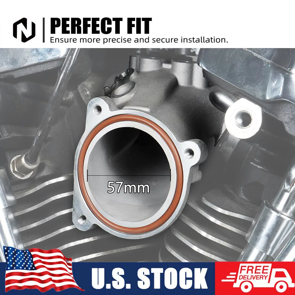 

For Harley Road Glide FLTRX Special FLTRXS 2017-2022 2018 2019 2020 2021 57mm Air Intake Intake Manifold For 55mm Stock
