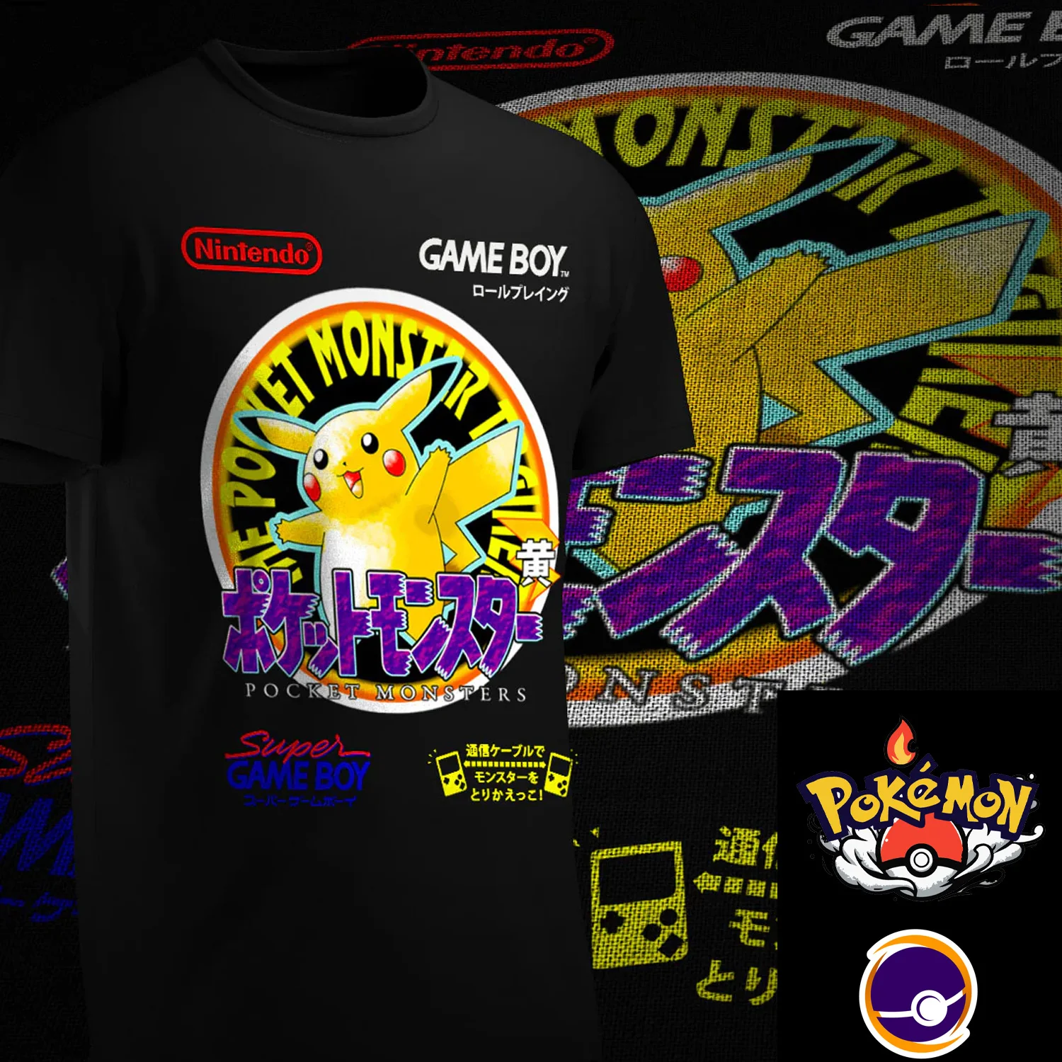 Camiseta de Verano 2026 con Estampado de Pokémon Game Boy para Hombre y Mujer, 100% Algodón (para Amantes del Anime y los Videojuegos)