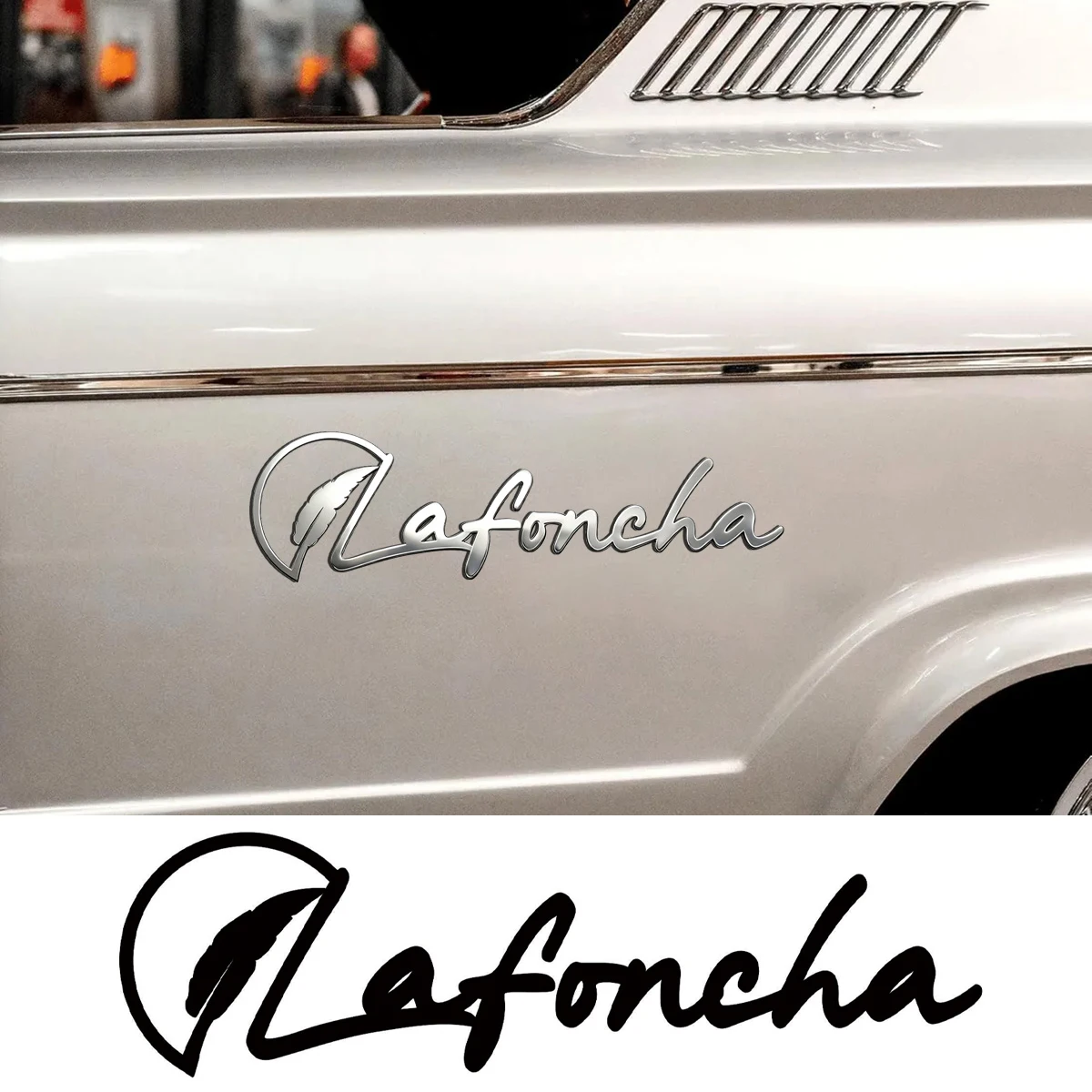 Graceful Feather Note Card 3D Metal Customized Logo Rear Trunk Side Fender Car Emblem Badge Decals For Auto Stickers Accessories