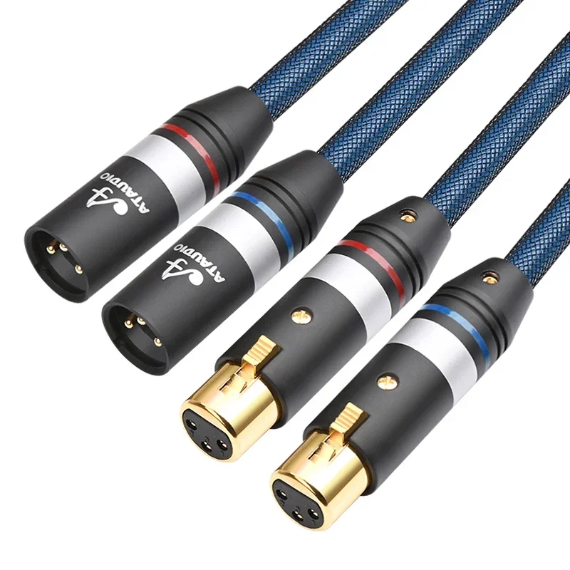 HIFI xlr cable occ silver plated 2xlr balance cable xlr male to female microphone condenser microphone microphone cable