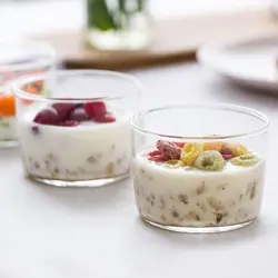 Transparent Dessert Cup New Heat Resistant Easy to Clean Glass Cup Round Candy Dish