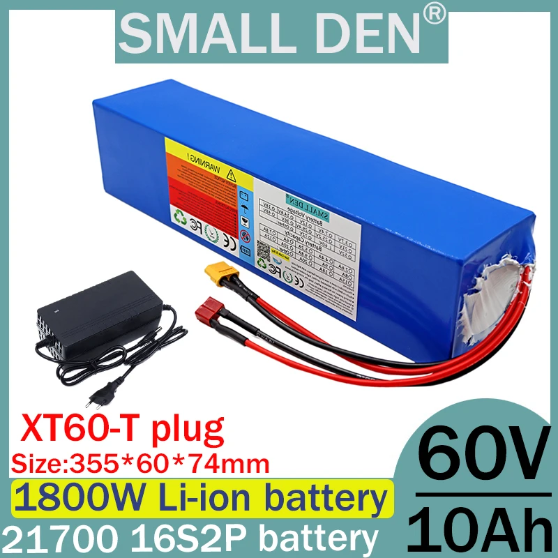 60V10ah 21700 16S2P lithium-ion battery pack 2000W electric tool battery outdoor backup battery,with electric vehicle+2A charger