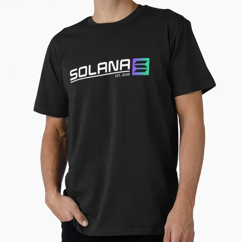 

Solana SOL Crypto Altcoin - Minimalist Logo Est.2020 Blockchain Gift T shirt for man Large size Tops printed men's clothes