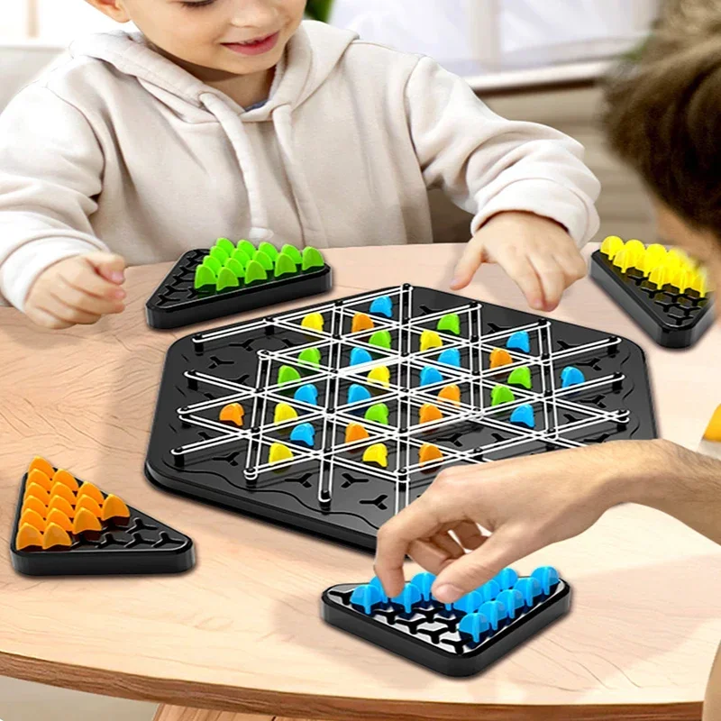 Geometry Chain Chess Multiplayer Interactive Game Chain Triangle Chess Kid Desktop Puzzle Game Exercise Logic Puzzle Toy