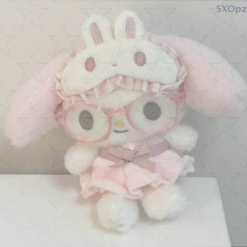 Dibujos animados Anime My Melody usando gafas muñeco de peluche llavero Kawaii pareja mochila colgante regalo
