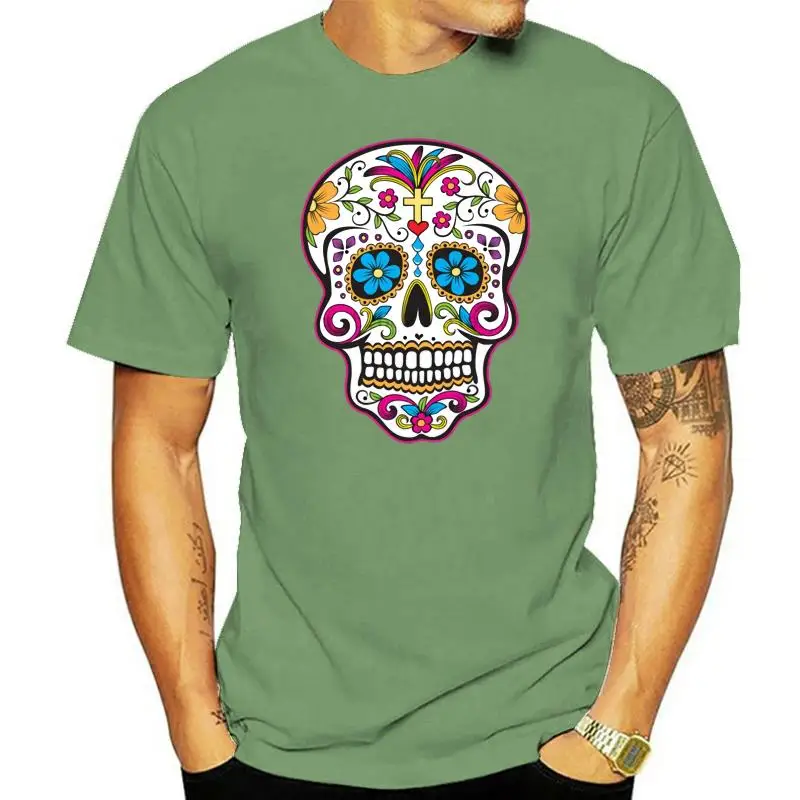 2022 Latest popular T Shirt Mexican Sugar Skull Men T-shirt Charismatic guy O-Neck Short Sleeves 100%cotton cozy shirt