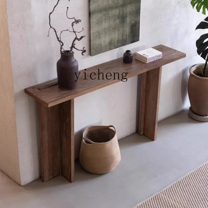 Solid Wood Entrance Table Screen Retro Style Solid Wood Entrance TableX31
