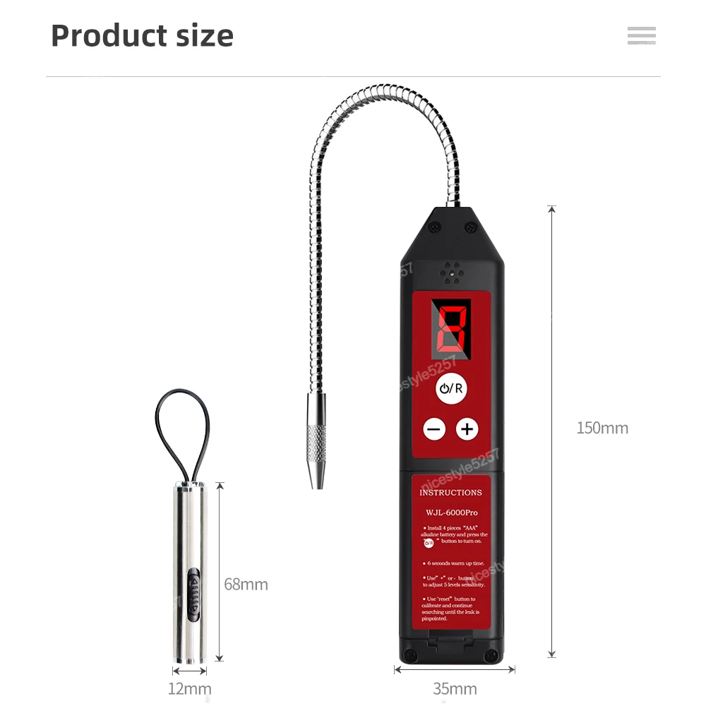 

Галогенный детектор утечек со светодиодной подсветкой Детектор утечки хладагента HVAC R22a R134a CFC HFC HCFC Тестер фреона