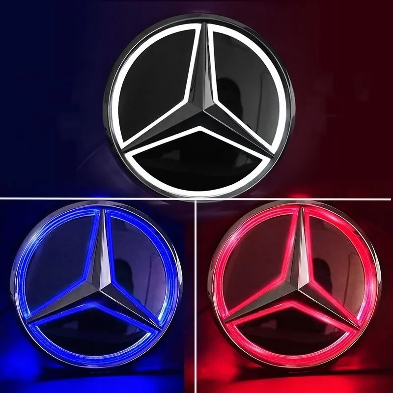 Car Front Grill Logo Light mirror face LED Badge Emblem Luminous Decorative Light For Mercedes Benz W213 E-Class