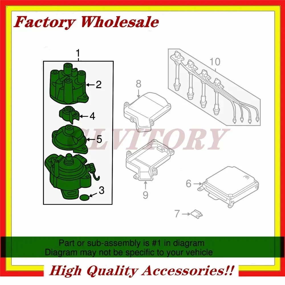 الموزع T2T58975 NS-54 لـ 00-01 SENTRA 2.0L 00-02 G20 2.0L 22100-7J401 221007J401 22100 7J401 مجدد #6