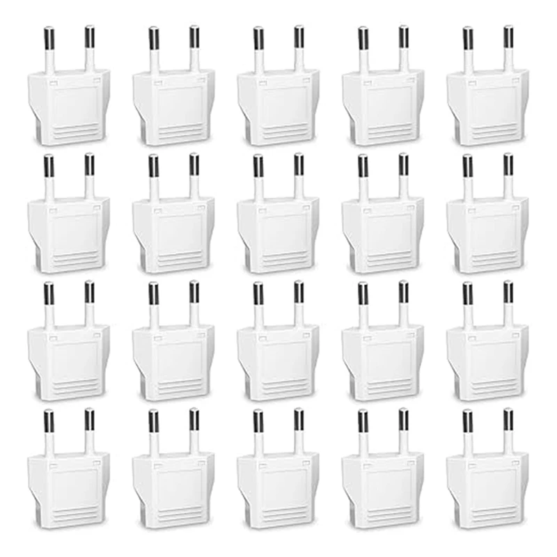 

European Plug Adapter 20Pcs US To Europe Plug Adapter,European Travel Type C Plug Adapter,Europe Power Converter EU Plug