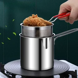 Stainless Steel Deep Fryer With Frying Basket Small Pot Kitchen Specific Frying Chicken And Other Multifunctional Cooking Tools