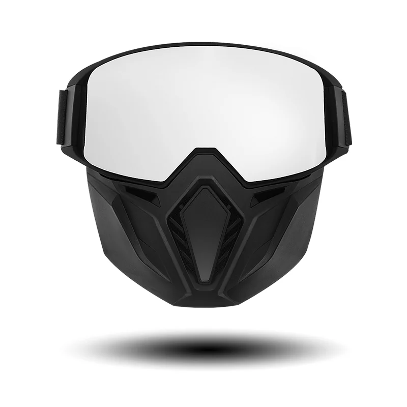 Gogle kolarskie wiatroszczelna z maską na usta ochrona UV jazda motocyklem okulary maski Motocross motocykl kask gogle maska