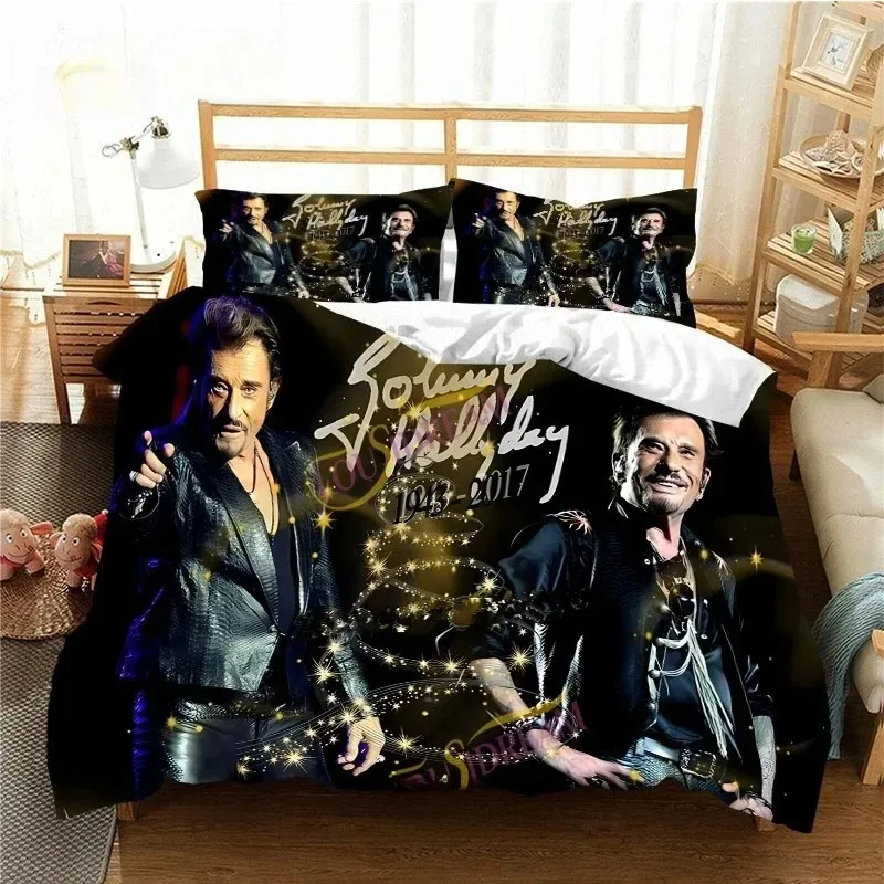France Rock Singer J-Johnny H-Hallyday Bedding Set Bedroom Soft Modern Bedspreads Comefortable Duvet Cover Quilt Pillowcase