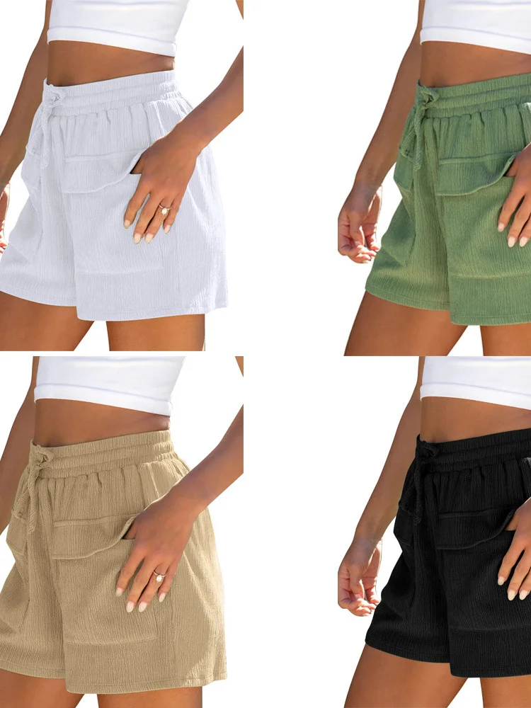 Dames Katoenen Shorts Zomer Casual Effen Katoenen Linnen Shorts Met Hoge Taille Voor Meisjes Zachte Coole Damesshorts