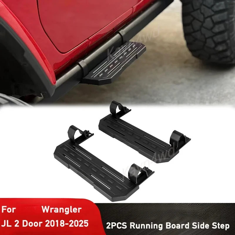 

Heavy Duty 4x4 Offroad Aluminum Side Step Running Boards Fit JL Two Door 2018-2025