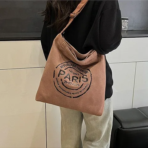 

Canvas Crossbody Bag Minimalist Shoulder Purse for Students Casual Day-to-Night Tote Lightweight Sling Bag Versatile Book Bag​