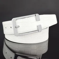 Fashion New Crocodile Grain Belt Men's Needle Buckle Golf Belt Men's Waist Belt Leisure Genuine Jeans Leather Cintos Masculinos