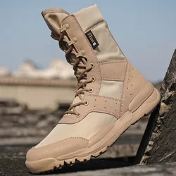 Summer Breathable Men's Combat Boots High-top Tactical Boots Desert Outdoor Army Fan Women's Shoes